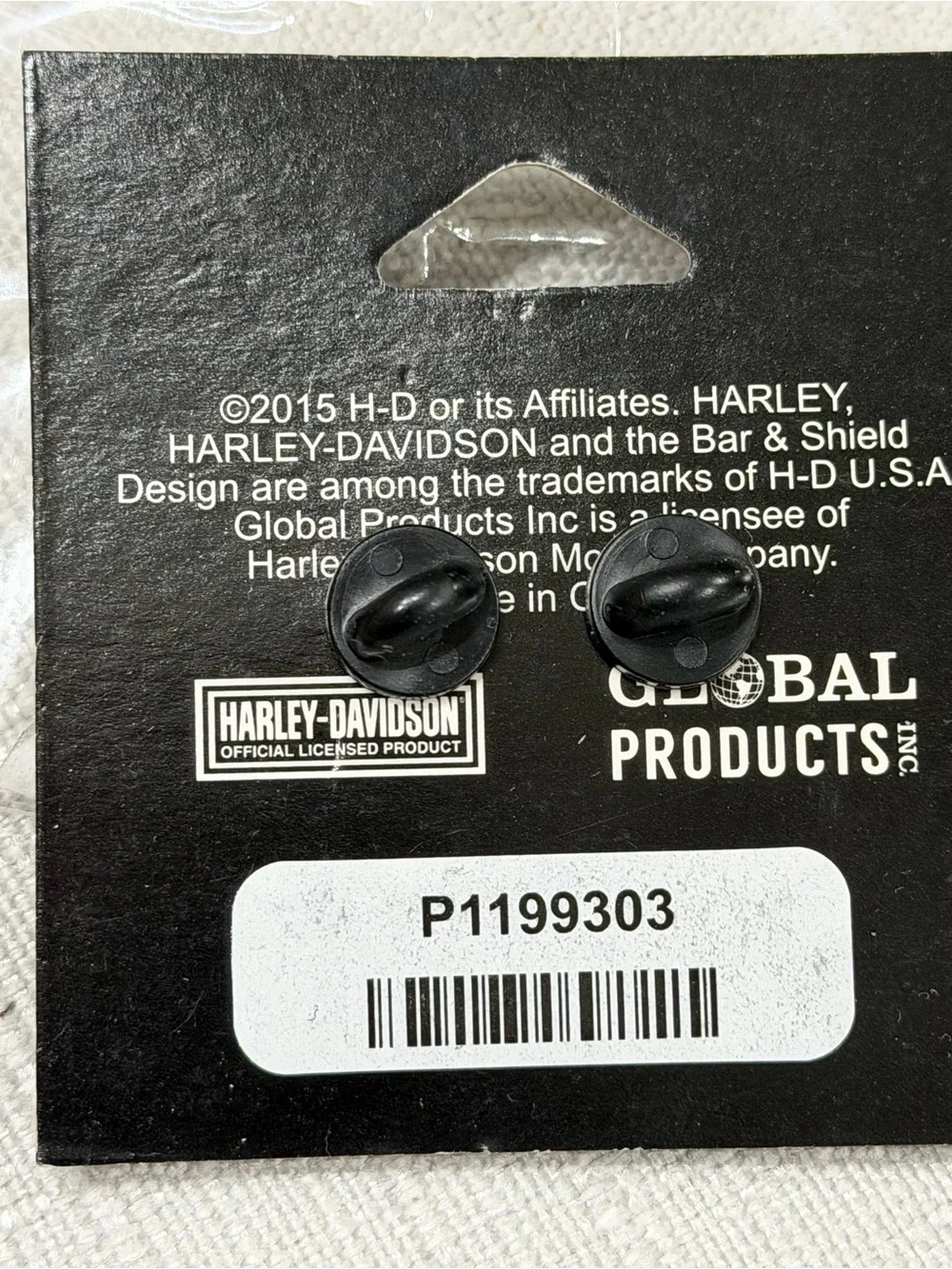 Harley-Davidson Black Skull pin with Faceted Stones